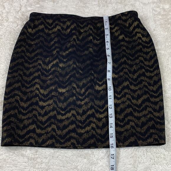 Necessary Objects gold and black bodycon skirt, NWT size Large - Picture 2 of 4